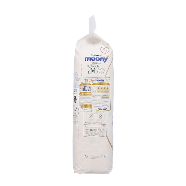 Bỉm - Tã dán Moony Trắng Size M46 miếng (cho bé 6 - 11kg)