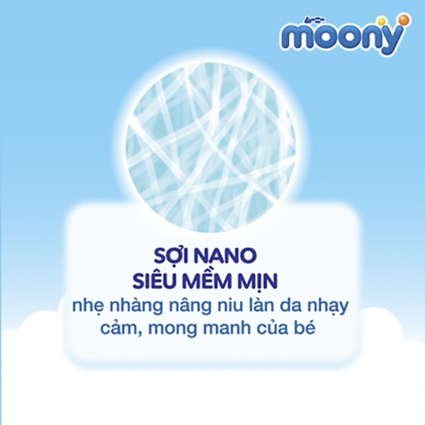 Bỉm - Tã dán Moony Xanh NewBorn 76 miếng (cho bé ~5kg)