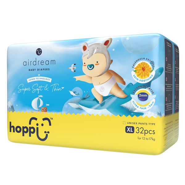 Bỉm - Tã quần Hoppi Airdream size XL32 miếng (12 - 17kg)