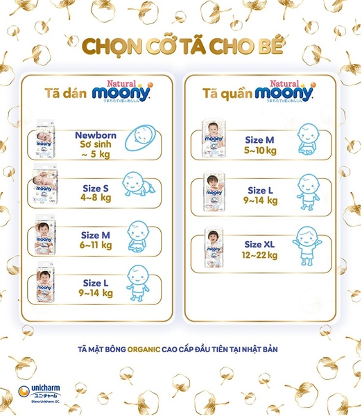 Bỉm - Tã quần Moony Xanh size L44 miếng (cho bé gái 9 - 14kg)