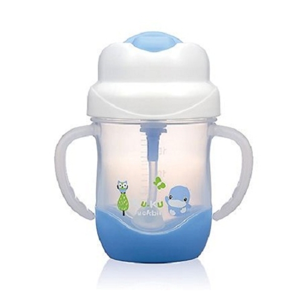 Bình uống nước kèm ống hút và có tay cầm KuKu Ku5472 200ml (Màu ngẫu nhiên)