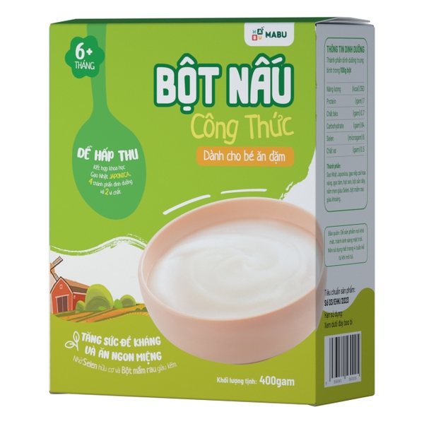 Bột nấu công thức Mabu dành cho trẻ ăn dặm 400g (6M+)