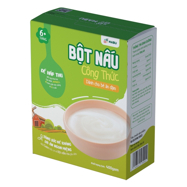 Bột nấu công thức Mabu dành cho trẻ ăn dặm 400g (6M+)