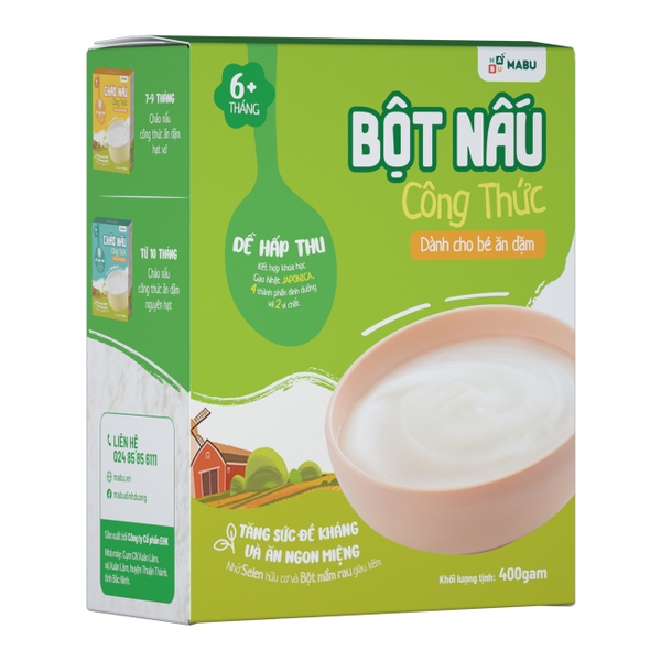 Bột nấu công thức Mabu dành cho trẻ ăn dặm 400g (6M+)