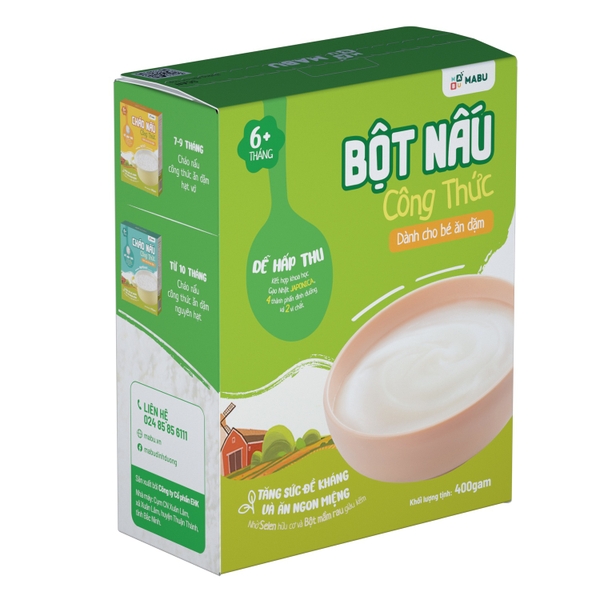 Bột nấu công thức Mabu dành cho trẻ ăn dặm 400g (6M+)