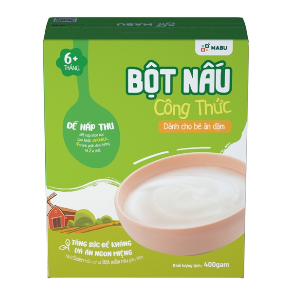 Bột nấu công thức Mabu dành cho trẻ ăn dặm 400g (6M+)