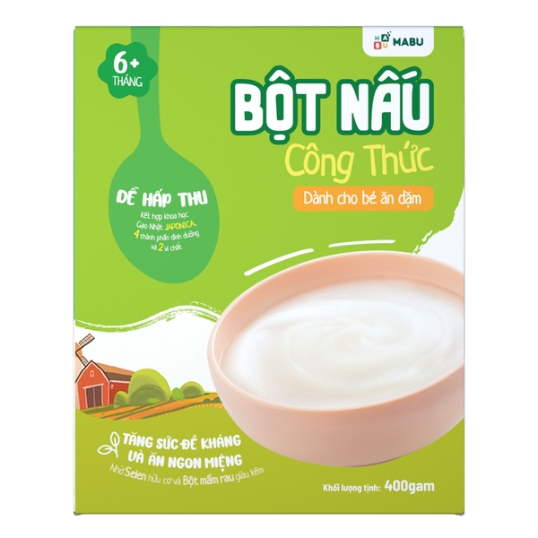 Bột nấu công thức Mabu dành cho trẻ ăn dặm 400g (6M+)