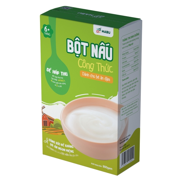 Bột nấu công thức Mabu dành cho trẻ ăn dặm 900g (6M+)