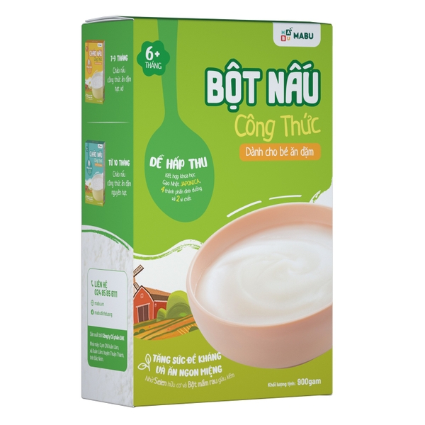 Bột nấu công thức Mabu dành cho trẻ ăn dặm 900g (6M+)