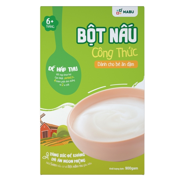Bột nấu công thức Mabu dành cho trẻ ăn dặm 900g (6M+)