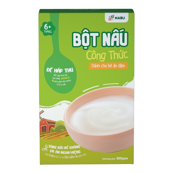 Bột nấu công thức Mabu dành cho trẻ ăn dặm 900g (6M+)