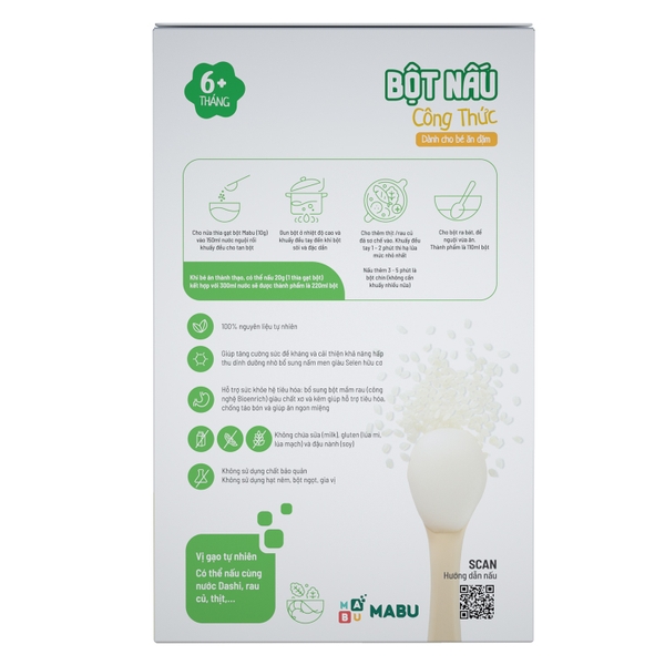 Bột nấu công thức Mabu dành cho trẻ ăn dặm 900g (6M+)