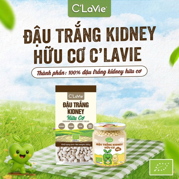 Đậu trắng kidney hữu cơ C'LaVie 110g (6M+)