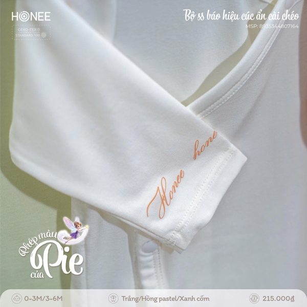 (C1.5) Bộ sơ sinh báo hiệu cúc ẩn cài chéo 7164 Honee