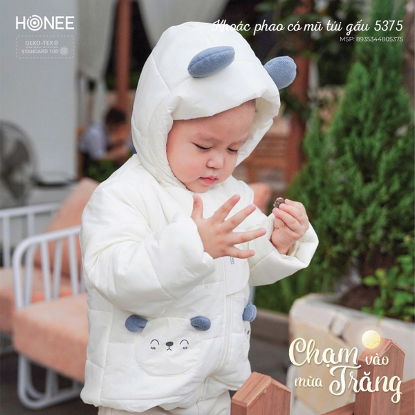 Áo khoác phao có mũ túi gấu Honee 5375