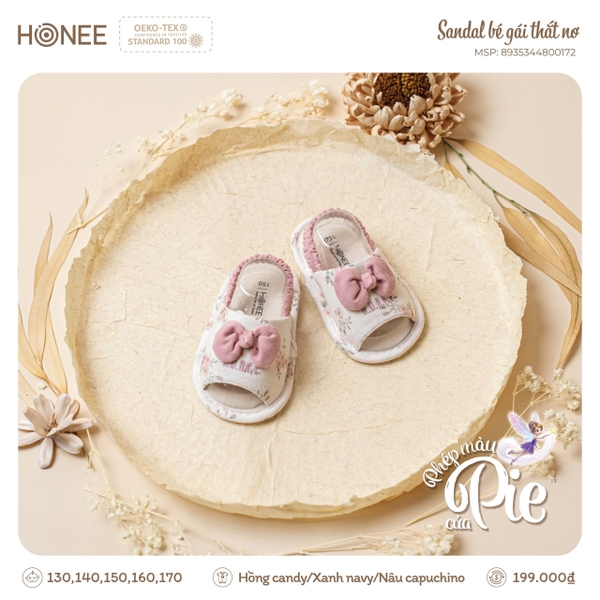 (C4.5) Sandal bé gái thắt nơ 0172 Honee