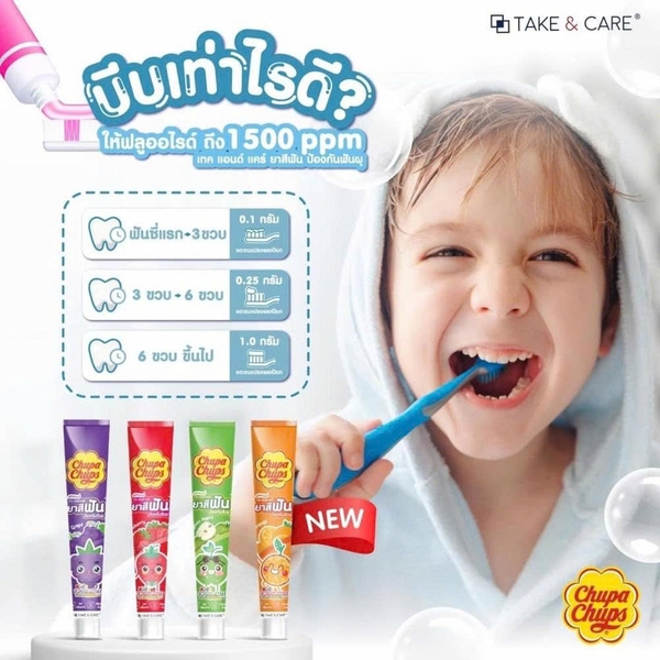 Kem đánh răng Chuppa Chups huong hương dâu 40g (6M+)