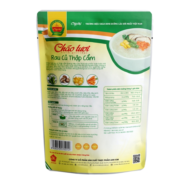 Cháo tươi Cây Thị Rau Củ Thập Cẩm 240g cho bé trên 7 tháng