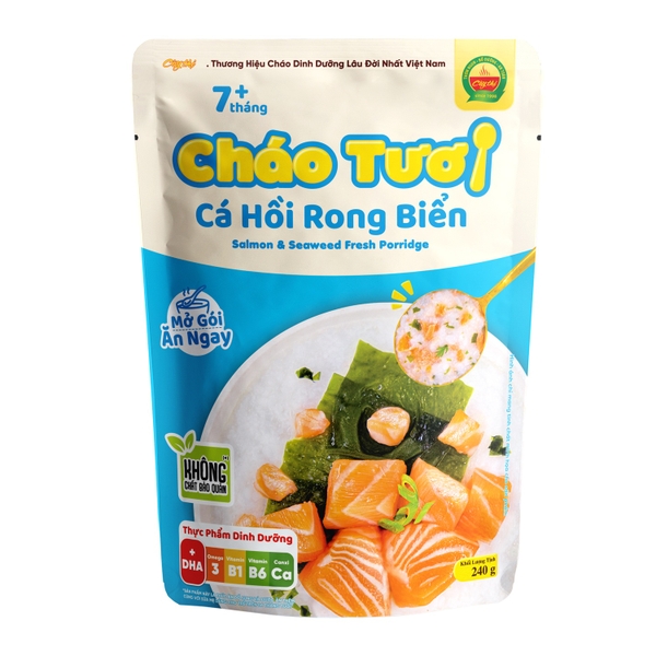 Cháo tươi Cây Thị Cá Hồi Rong Biển 240g cho bé trên 7 tháng