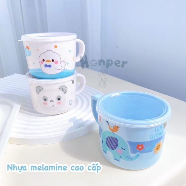 Cốc uống nước Honper HP2406 có nắp đậy 185ml (Họa tiết ngẫu nhiên)