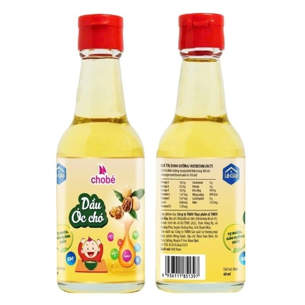 Dầu Óc Chó ăn dặm Lê Gia cho bé 60ml (6M+)