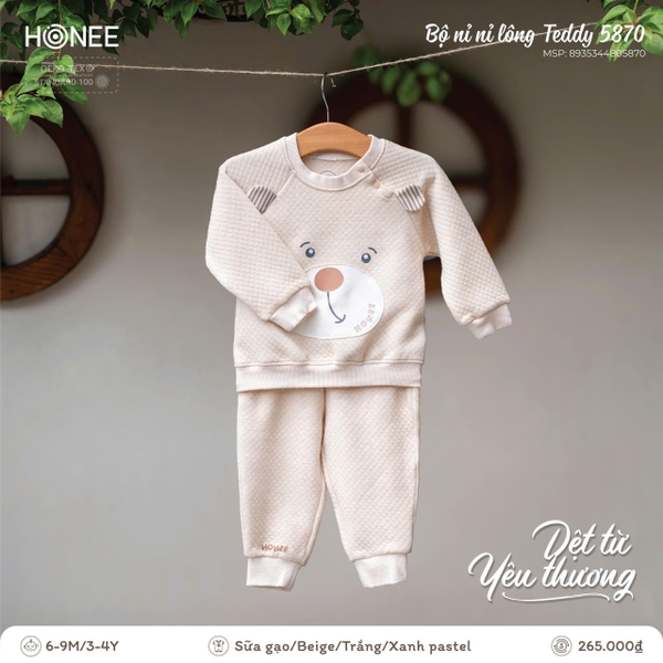 Bộ nỉ bông Teddy Honee 5870