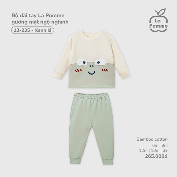 Bộ dài tay La Pomme gương mặt ngộ nghĩnh