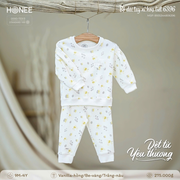 Bộ dài tay nỉ họa tiết Honee 6396