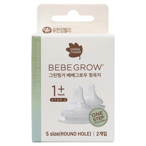 Núm ty bình sữa Greenfinger Bebegrow - Size S (1-3 tháng) - Set 2