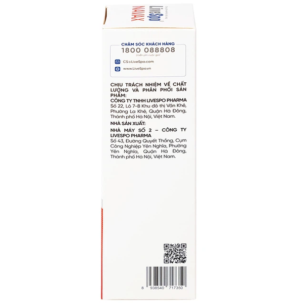 Bào Tử Lợi Khuẩn LiveSpo Navax Dạng Xịt Giúp Giảm Nguy Cơ Viêm Đường Tai, Mũi, Họng 20ml (mọi lứa tuổi)