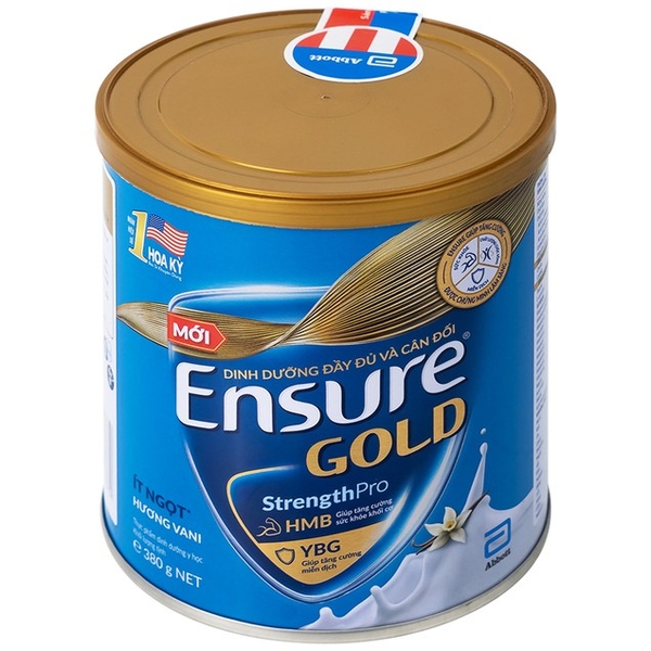 Sữa Ensure Gold hương Vani, ít ngọt 380g
