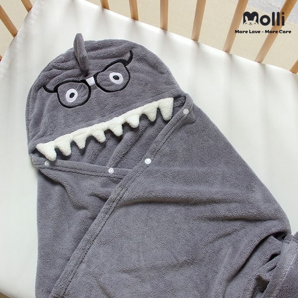 Áo choàng tắm Molli có mũ hình thú 135x80cm