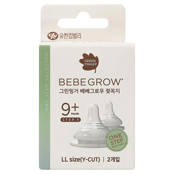 Núm ty bình sữa Greenfinger Bebegrow - Size LL (9M+) - Set 2