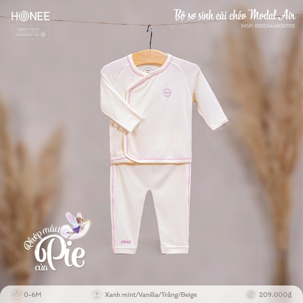 (C2.5) Bộ sơ sinh cài chéo Modal Air 6709 Honee