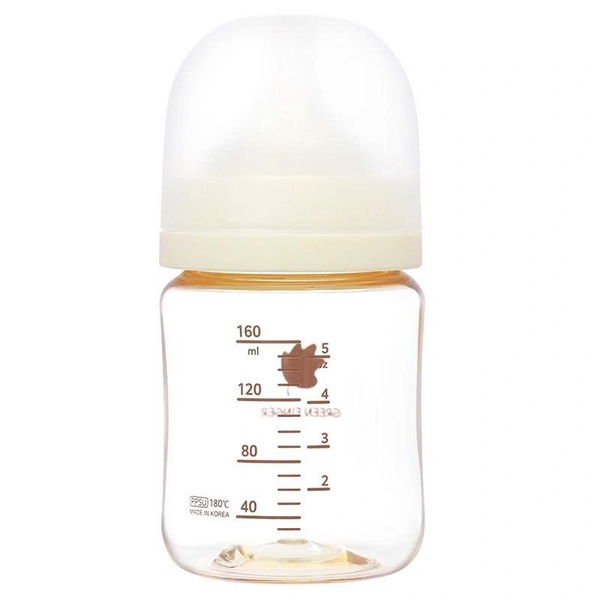 Bình sữa Greenfinger Bebegrow PPSU 160ml kèm núm (Màu kem)