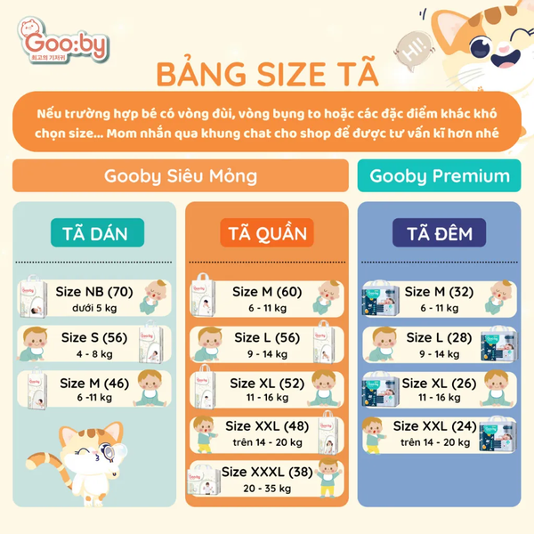 Bỉm - Tã quần Gooby Premium XL28 miếng (cho bé 12-17kg)