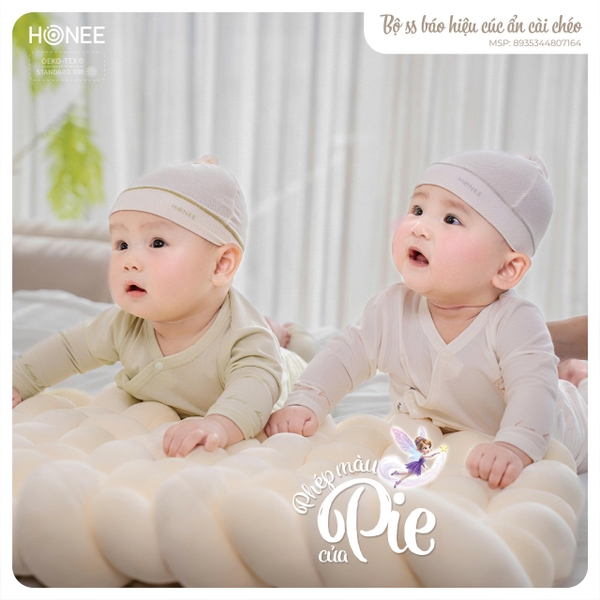 (C1.5) Bộ sơ sinh báo hiệu cúc ẩn cài chéo 7164 Honee