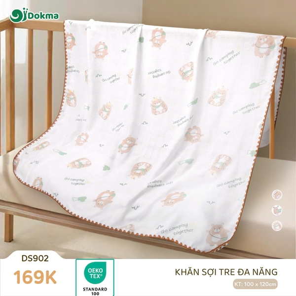 Khăn sợi tre đa năng Dokma DS902 (Họa tiết ngẫu nhiên)