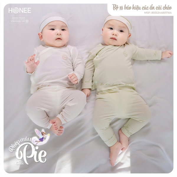 (C1.5) Bộ sơ sinh báo hiệu cúc ẩn cài chéo 7164 Honee