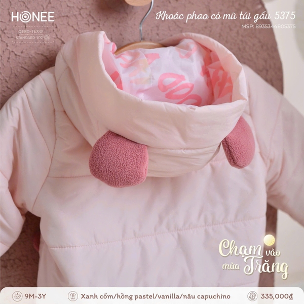 Áo khoác phao có mũ túi gấu Honee 5375