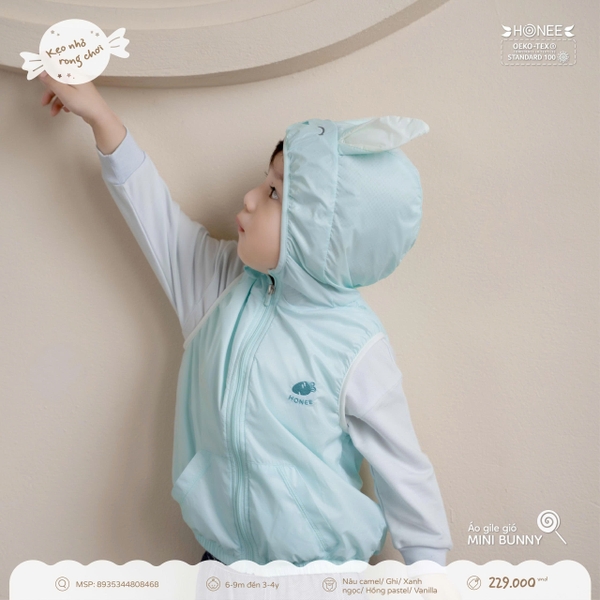 Áo gile gió Mini Bunny Honee 8468