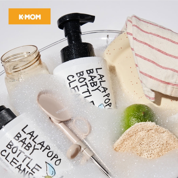 Nước Rửa Bình Thuần Chay K-Mom Lalapopo Hàn Quốc Chai 500ml (dạng Bọt)
