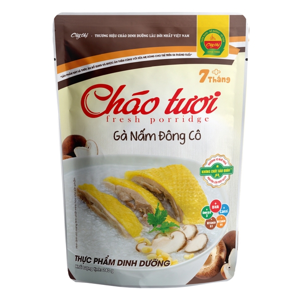 Cháo tươi Cây Thị Gà Nấm Đông Cô 240g cho bé trên 7 tháng
