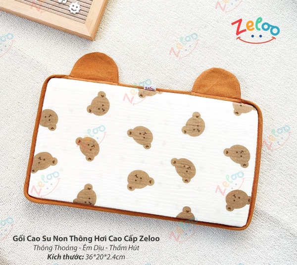 Gối cao su non Zeloo thông hơi 36x20x2.4