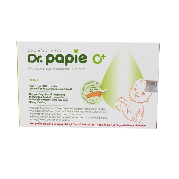 Gạc răng miệng Dr.Papie 0+ (30 gói)