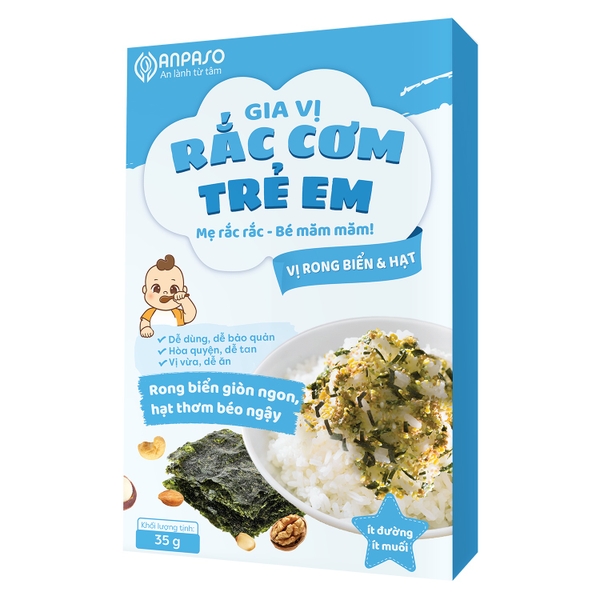 Gia vị rắc cơm trẻ em vị rong biển và hạt Anpaso 35g