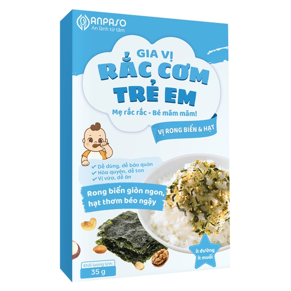 Gia vị rắc cơm trẻ em vị rong biển và hạt Anpaso 35g