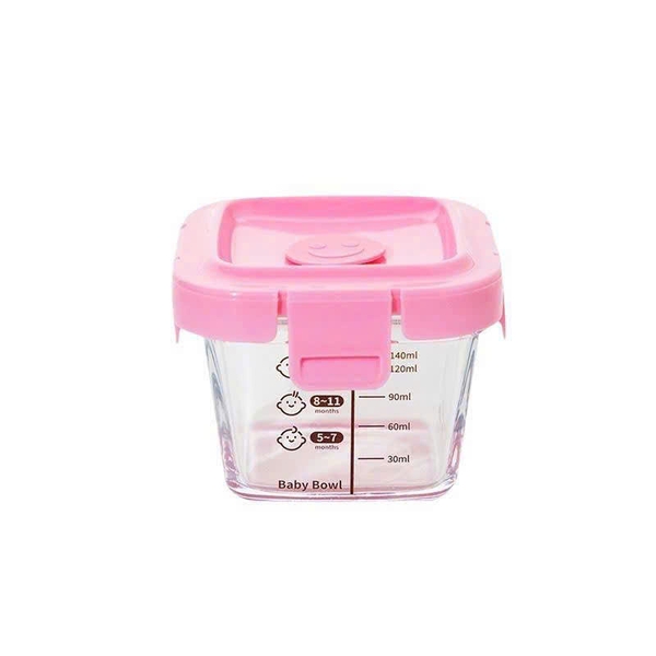 Hộp trữ đông thủy tinh hình mặt cười có vạch chia 140ml