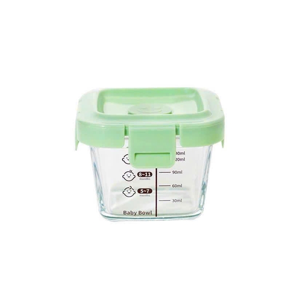 Hộp trữ đông thủy tinh hình mặt cười có vạch chia 140ml
