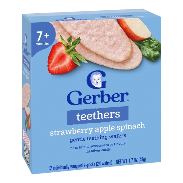 Bánh gạo ăn dặm Gerber vị Dâu Táo Cải Bó Xôi 48g (cho bé trên 7 tháng)